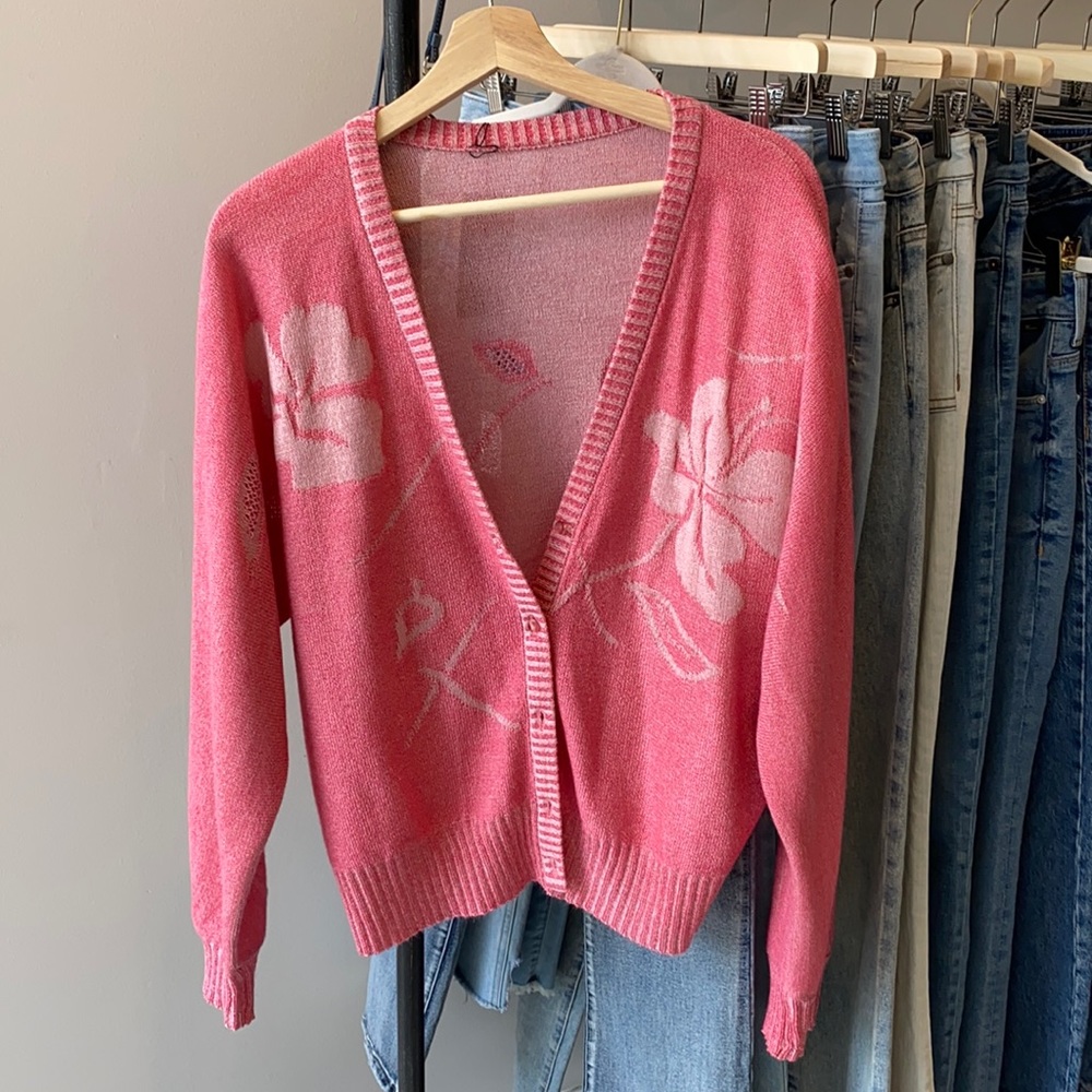 Oversized Floral Cardigan
